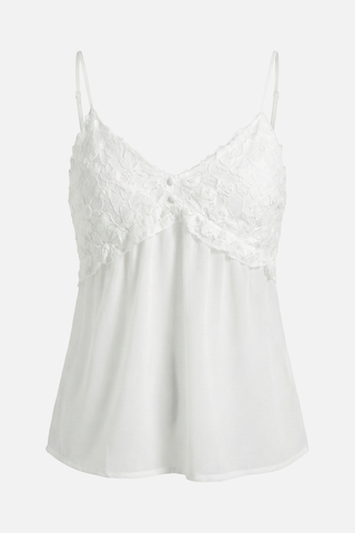 Top ZOE con inserto in pizzo e roselline - immagine 2