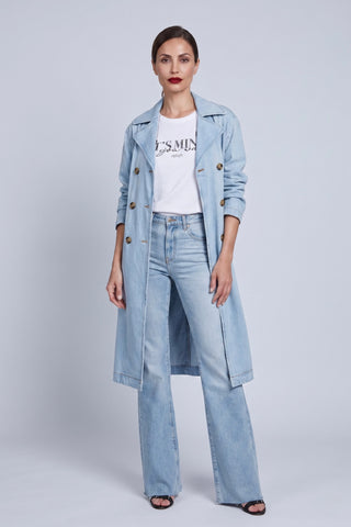 Trench donna BLANCA Relish in denim con applicazioni strass sh