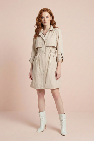 Trench impermeabile DOYET con coulisse in vita e chiusura a zip - immagine 3