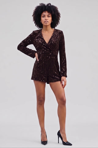 SOPHIE short velvet and sequin jumpsuit