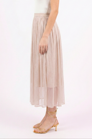 Gonna midi AGNES in tulle e micro strass