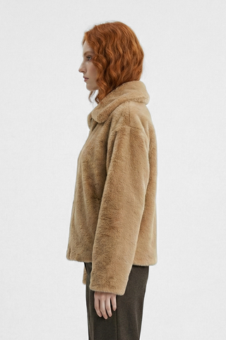 CHELSEA faux fur jacket with zip