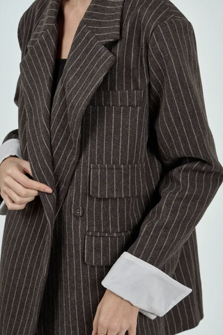 Giacca blazer MEDOC oversize gessato