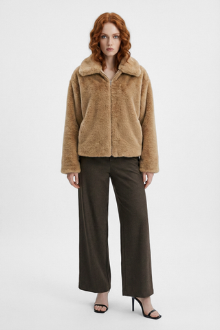 CHELSEA faux fur jacket with zip
