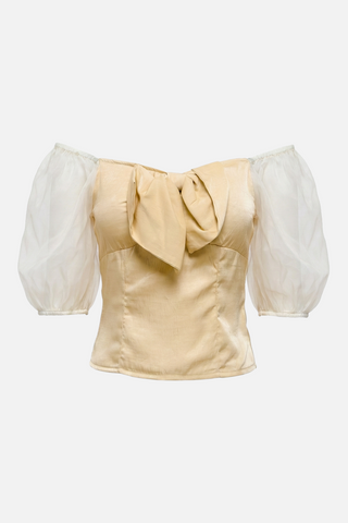 MILA top with tulle puff sleeves