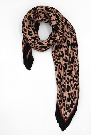 Foulard donna NINETTE plissettato viscosa e seta stampa leopardata