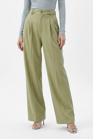 AMBRETTE fluid wide-leg trousers with pleats