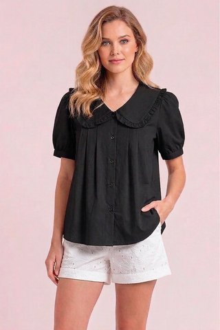 OLIVIA shirt with lapel collar and ruffles