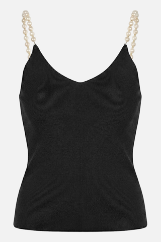 Top MELISANDE con spalline gioiello di perle