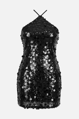 BAIX mini dress with maxi sequins and thin straps