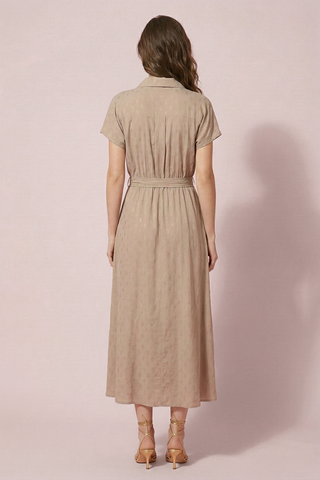 BLANCHE dress with belt and gold print