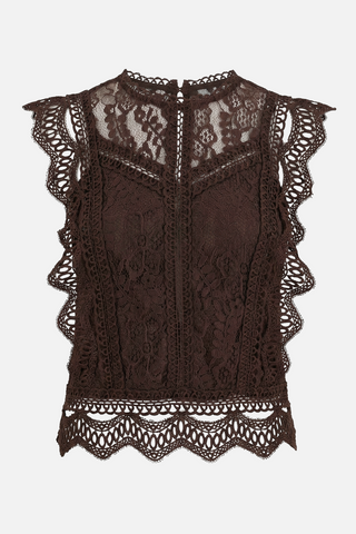 Top in pizzo CHARIX con balze