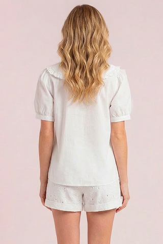 Camicia OLIVIA con colletto a bavero e rouche