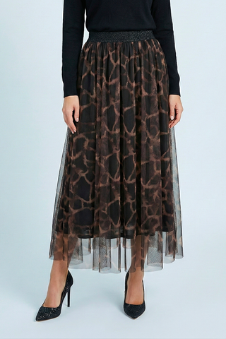 Gonna in tulle MERCI fantasia maculata bustino elastico in vita